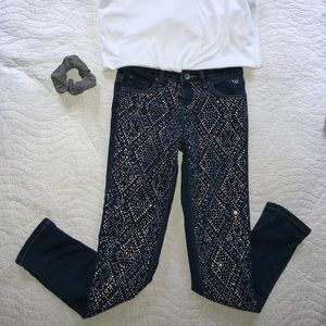 sparkly blue jeans